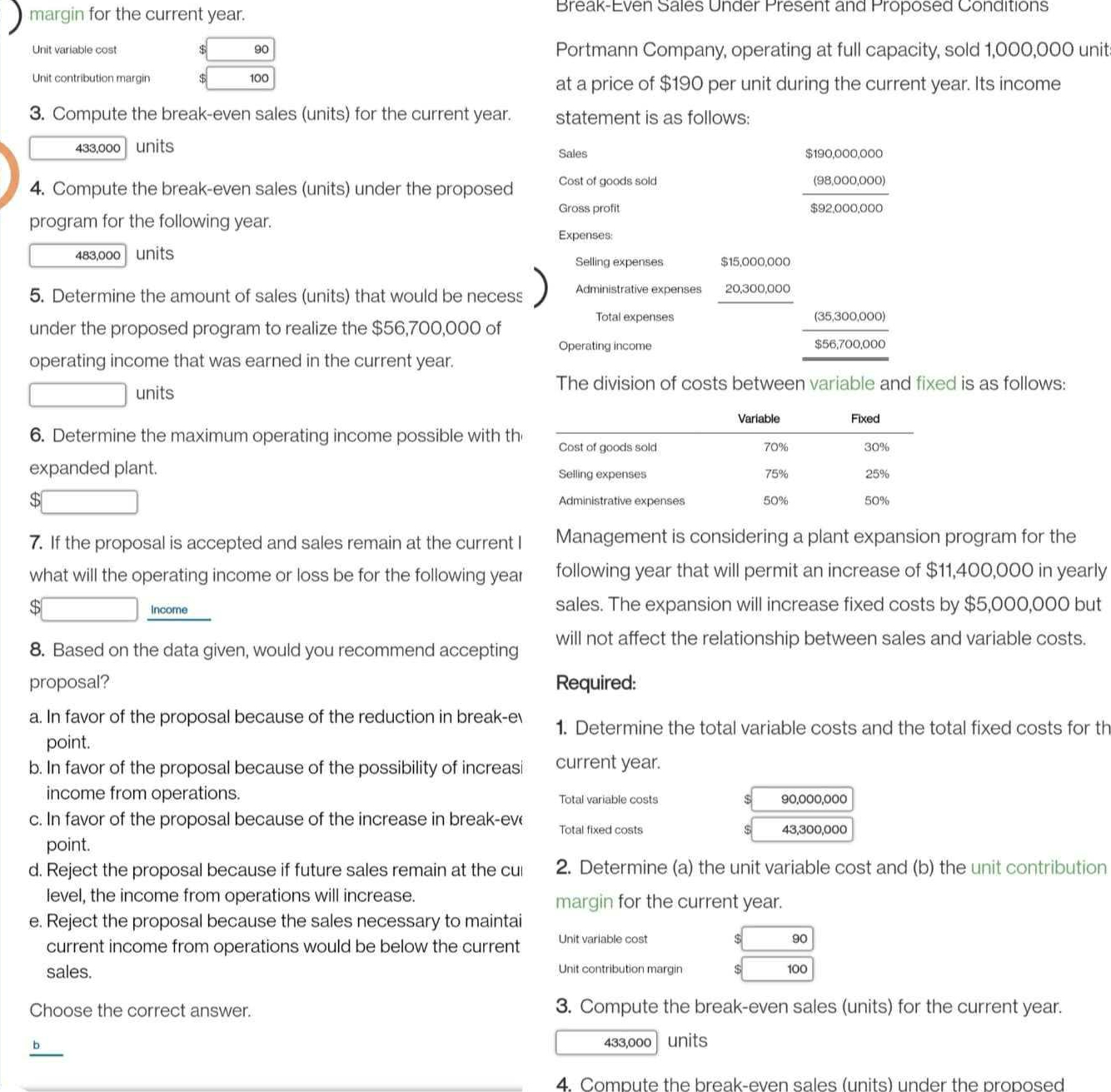 help with 5,6,7 please thank you in advance margin for the current