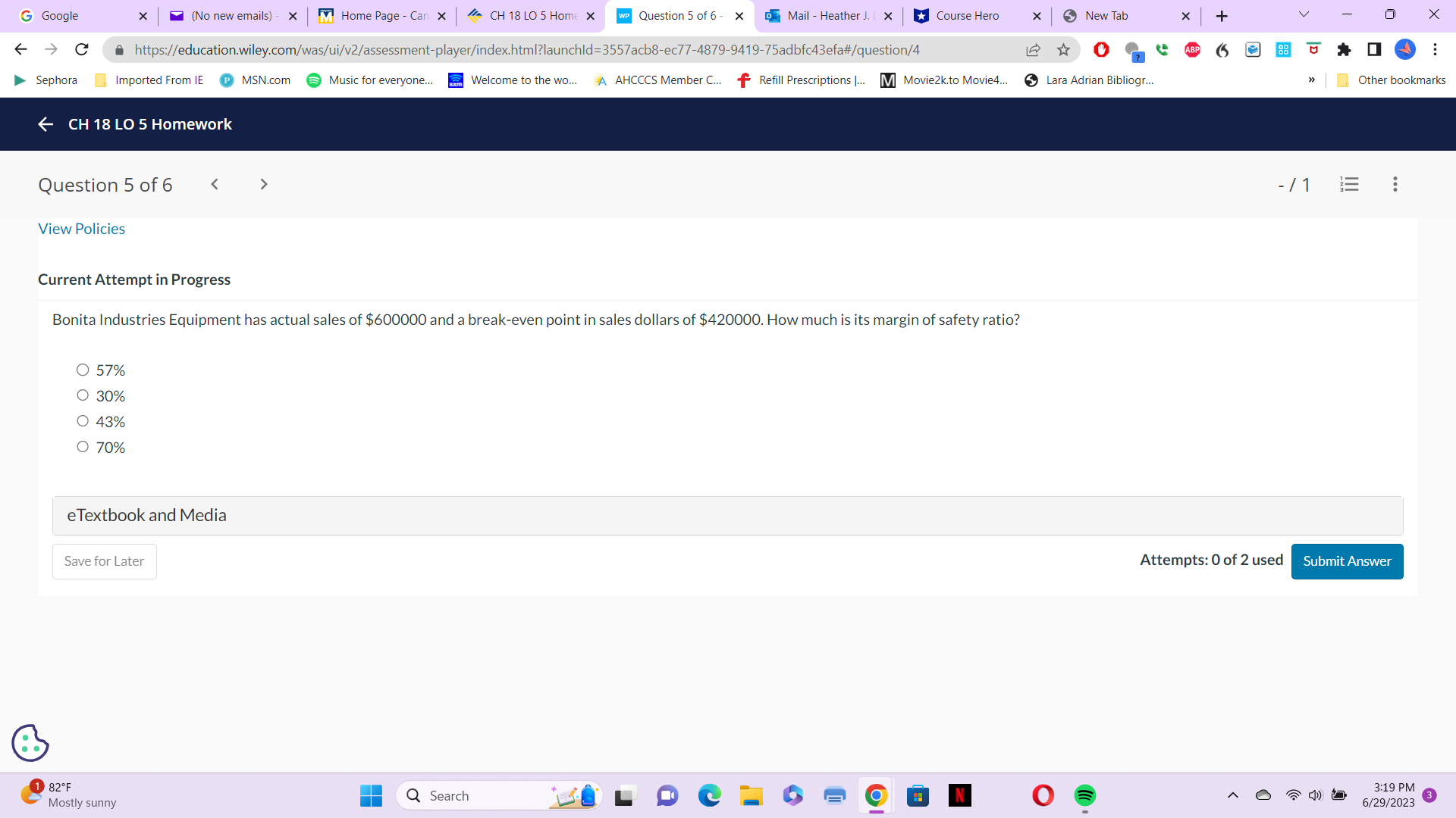 CH18 LO5 #5 G Google X (No new emails) - x M