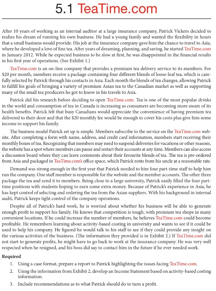  Please answer the follow 3 questions for 5.1 TeaTime.com:Using a case