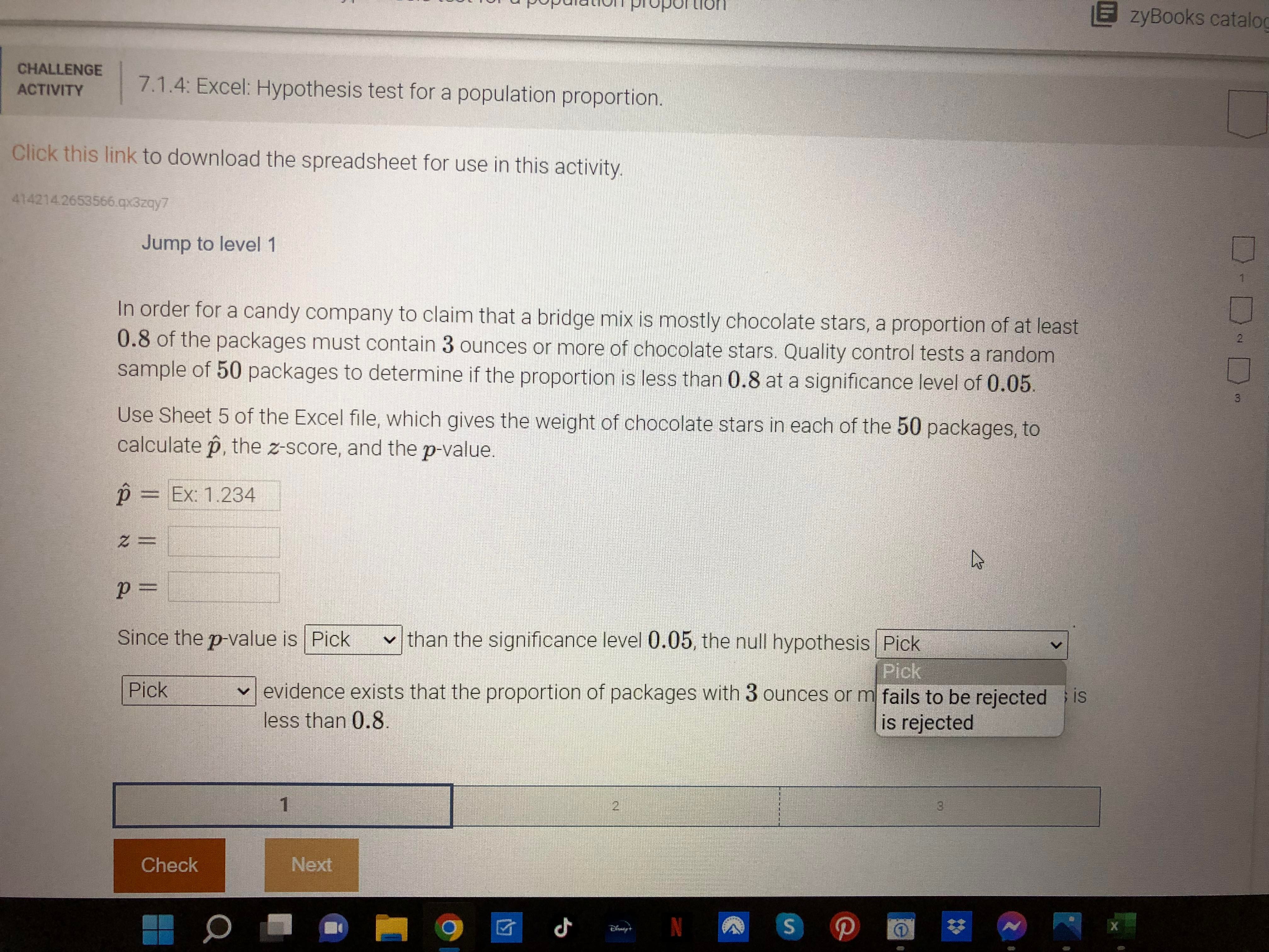 Start In order for a candy company to claim that a bridge