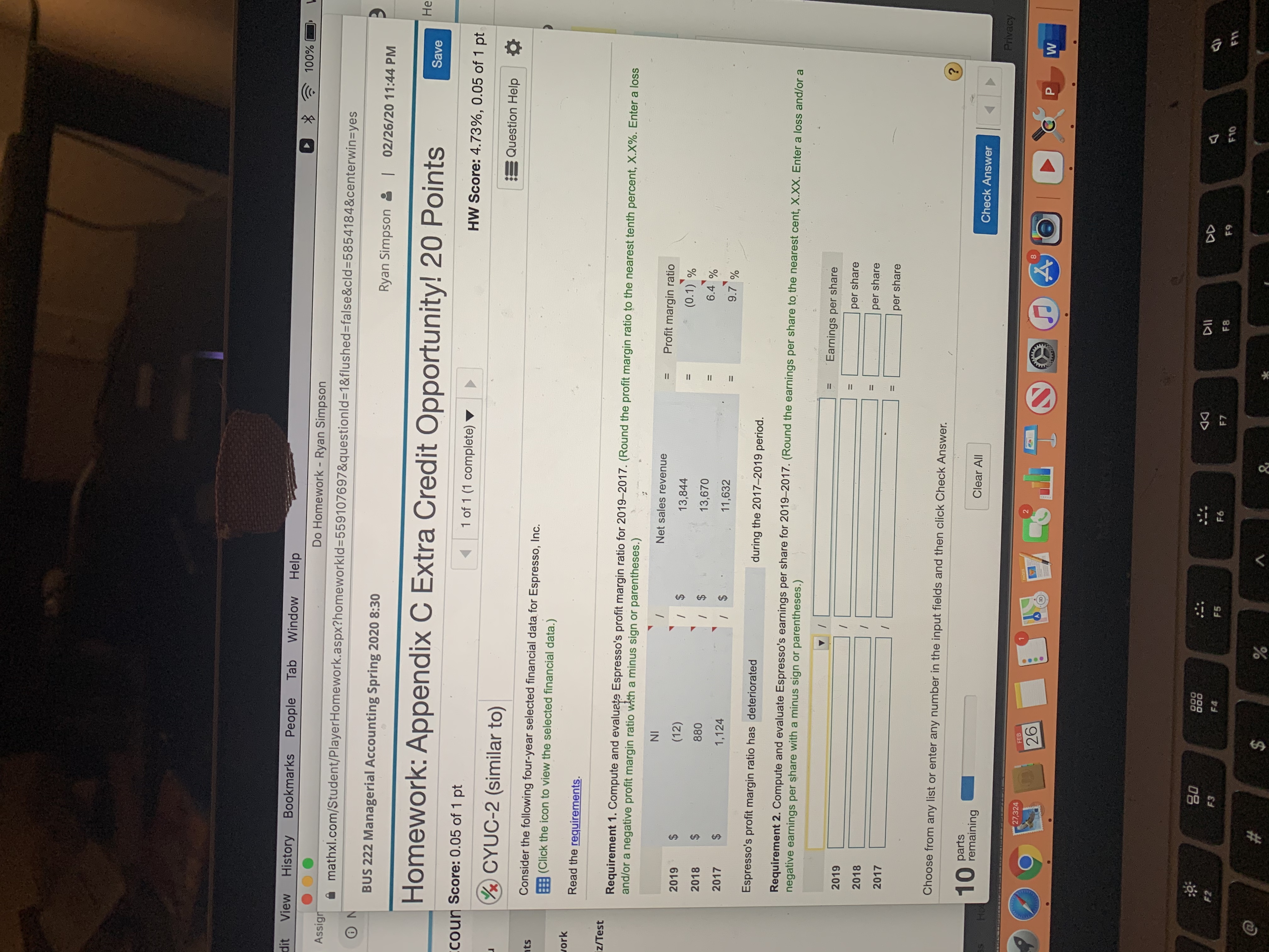 Appendix C Extra Credit Opportunity! 20 Points 1 of 1 (1 complete)