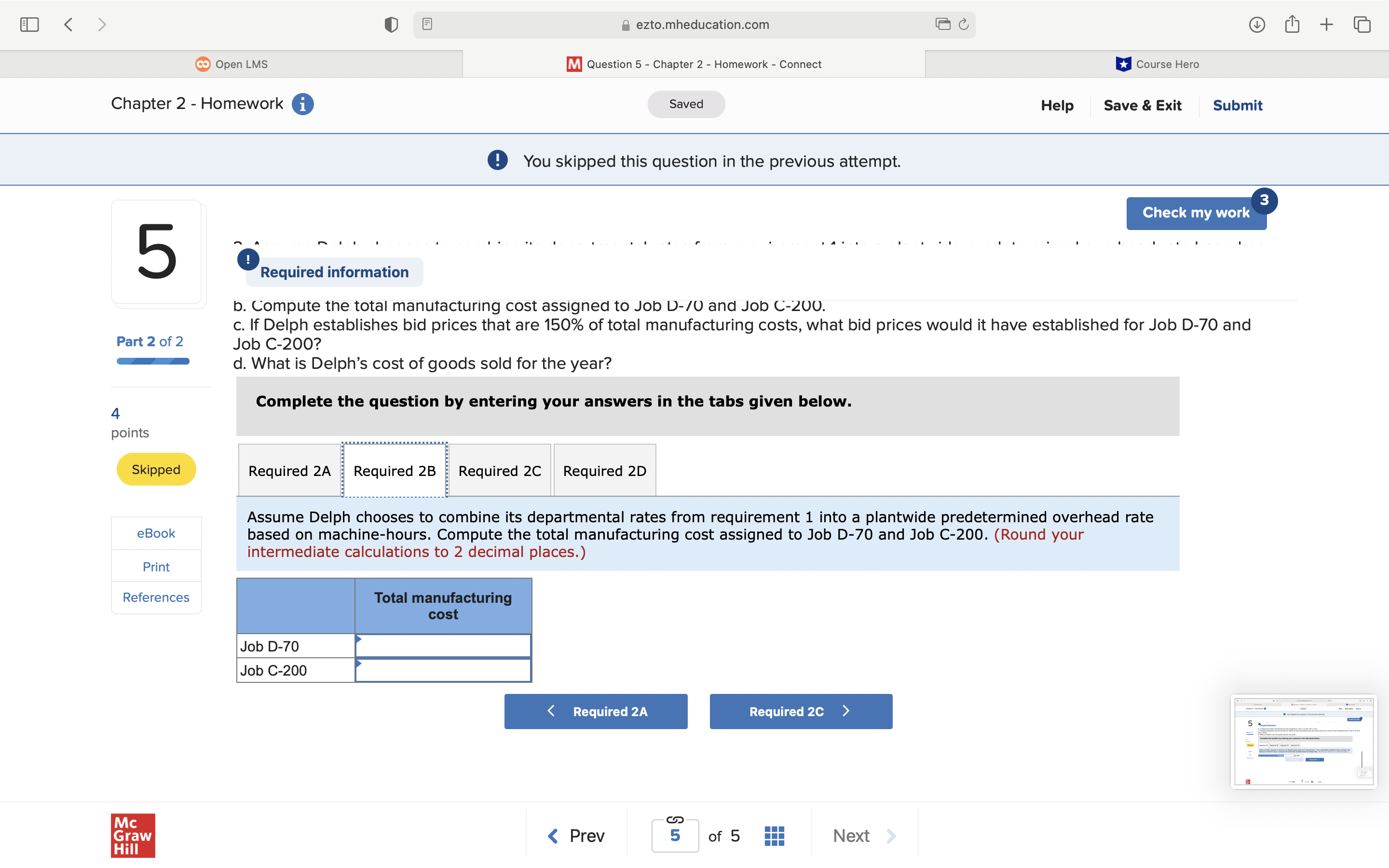 u Course Hero Chapter 2 - Homework 6 Saved Help Save &