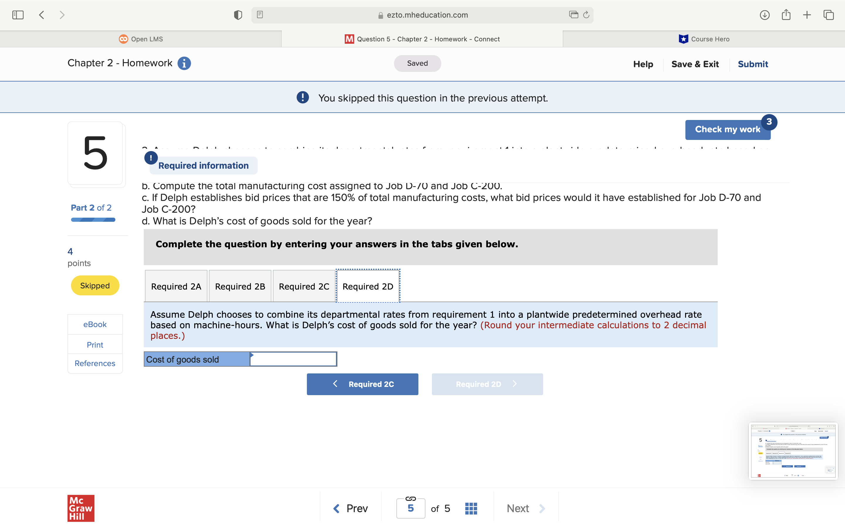 ..............-.. [The following information applies to the questions displayed below. ] Delph