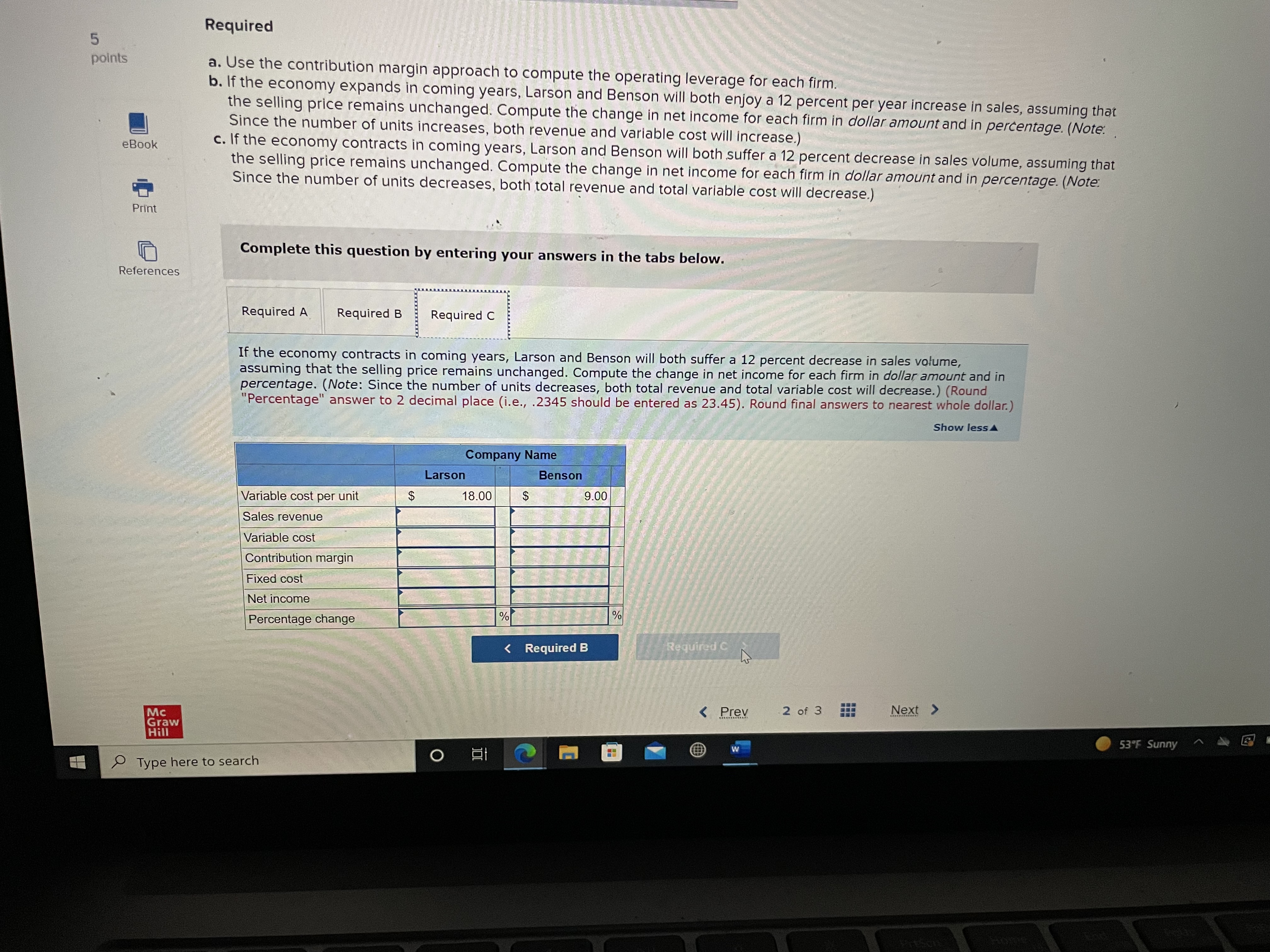 investment opportunities. He intends to invest $1 million in a start-up firm.