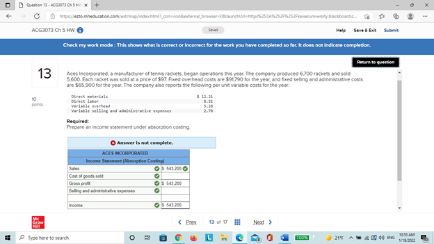 correct or incorrect for the work you have completed so for, it
