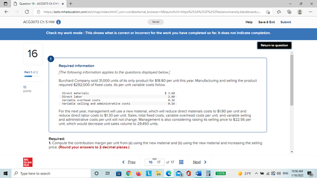 does not indicate completion. Retum to question 12 Aces Incorporated, a manufacturer