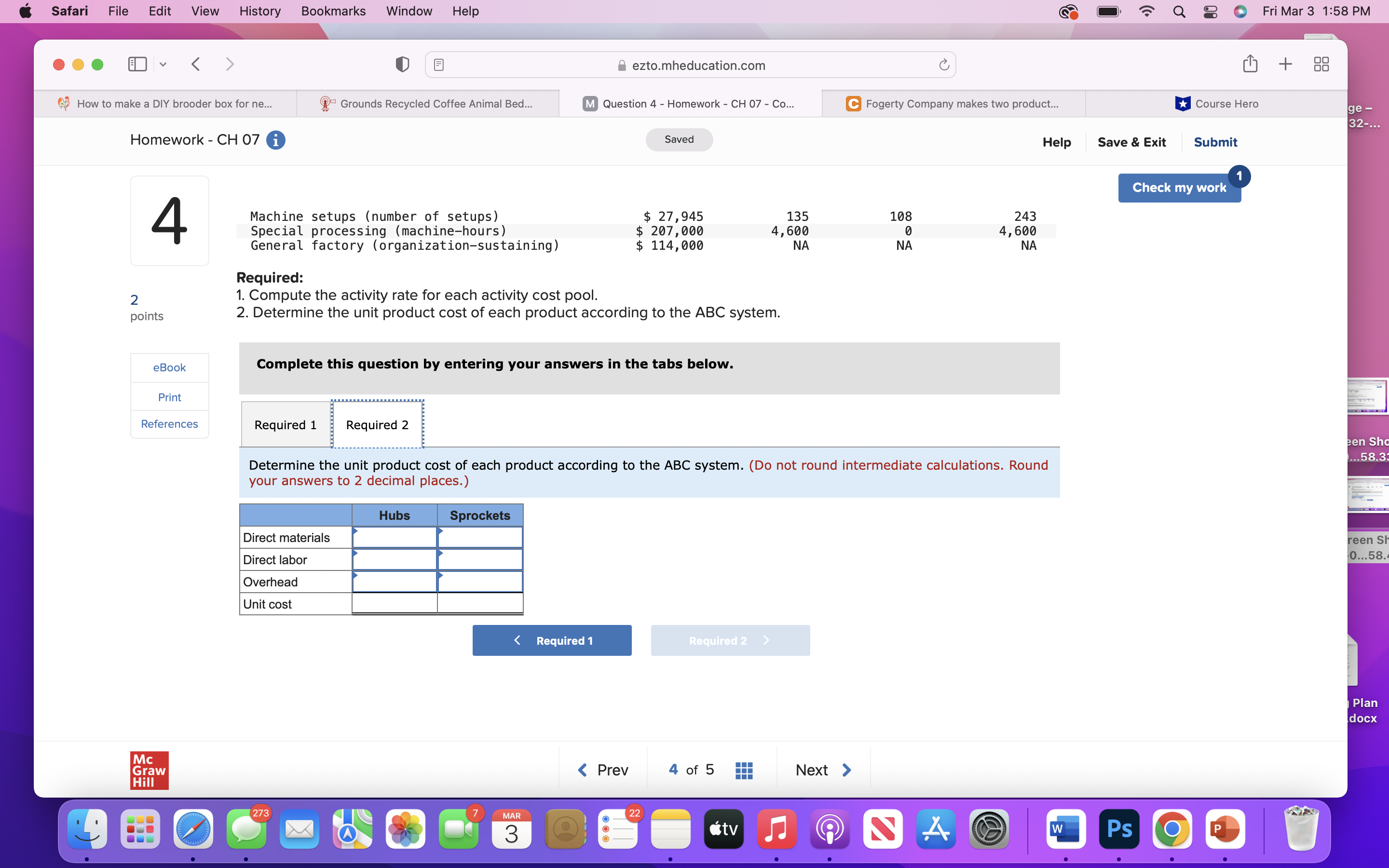 07 0 a ezto.mheducation.com Question 4 - Homework - CH 07 -