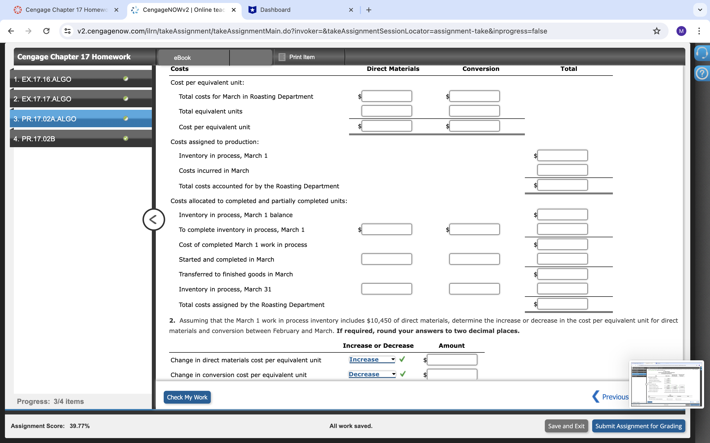  Cengage Chapter 17 Homew: X C 23 v2.cengagenow.com/ilrn/takeAssignment/takeAssignmentMain.do?invoker=&takeAssignmentSessionLocator=assignment-take&inprogress=false w @ Cengage