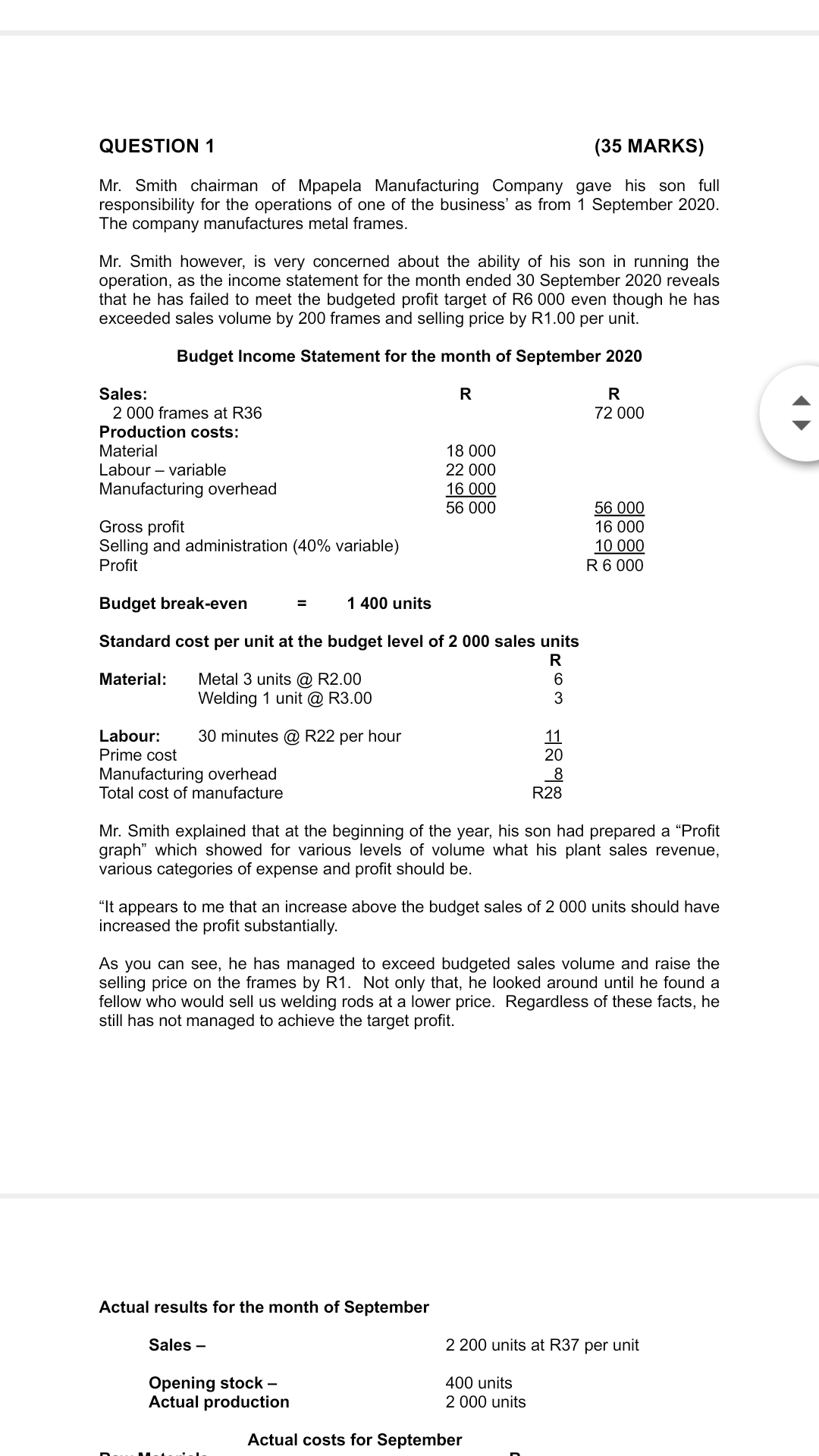 Please help with the attached images QUESTION 1 (35 MARKS) Mr. Smith