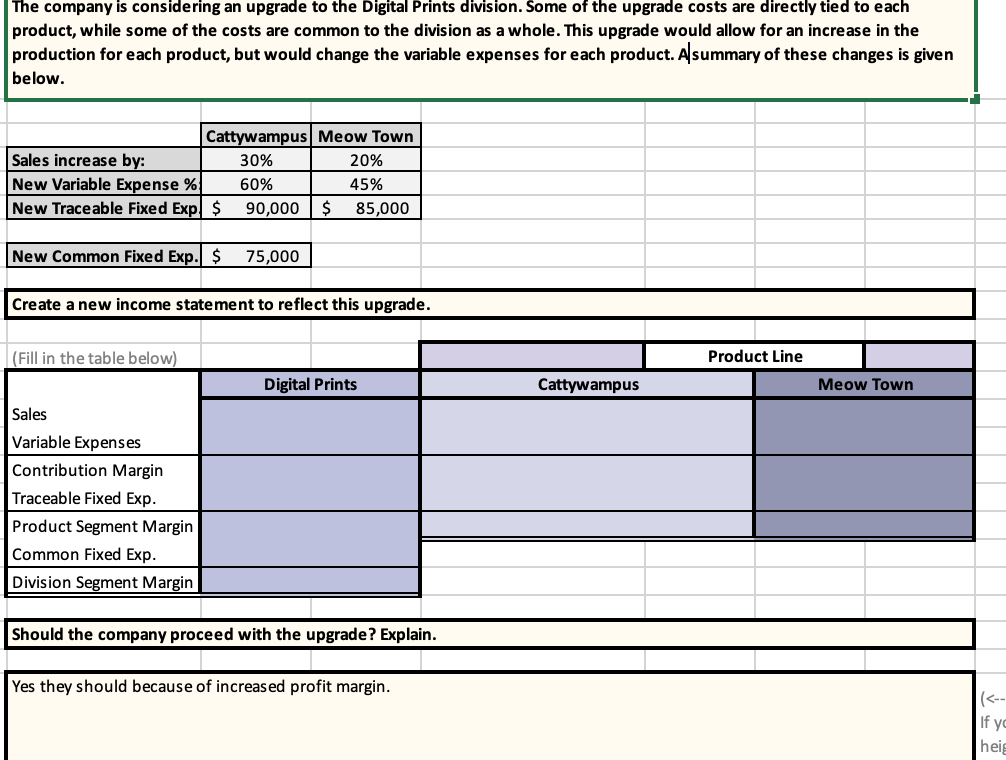 cell references please Segmented Reporting Brindle Arts has two divisions: Digital Prints