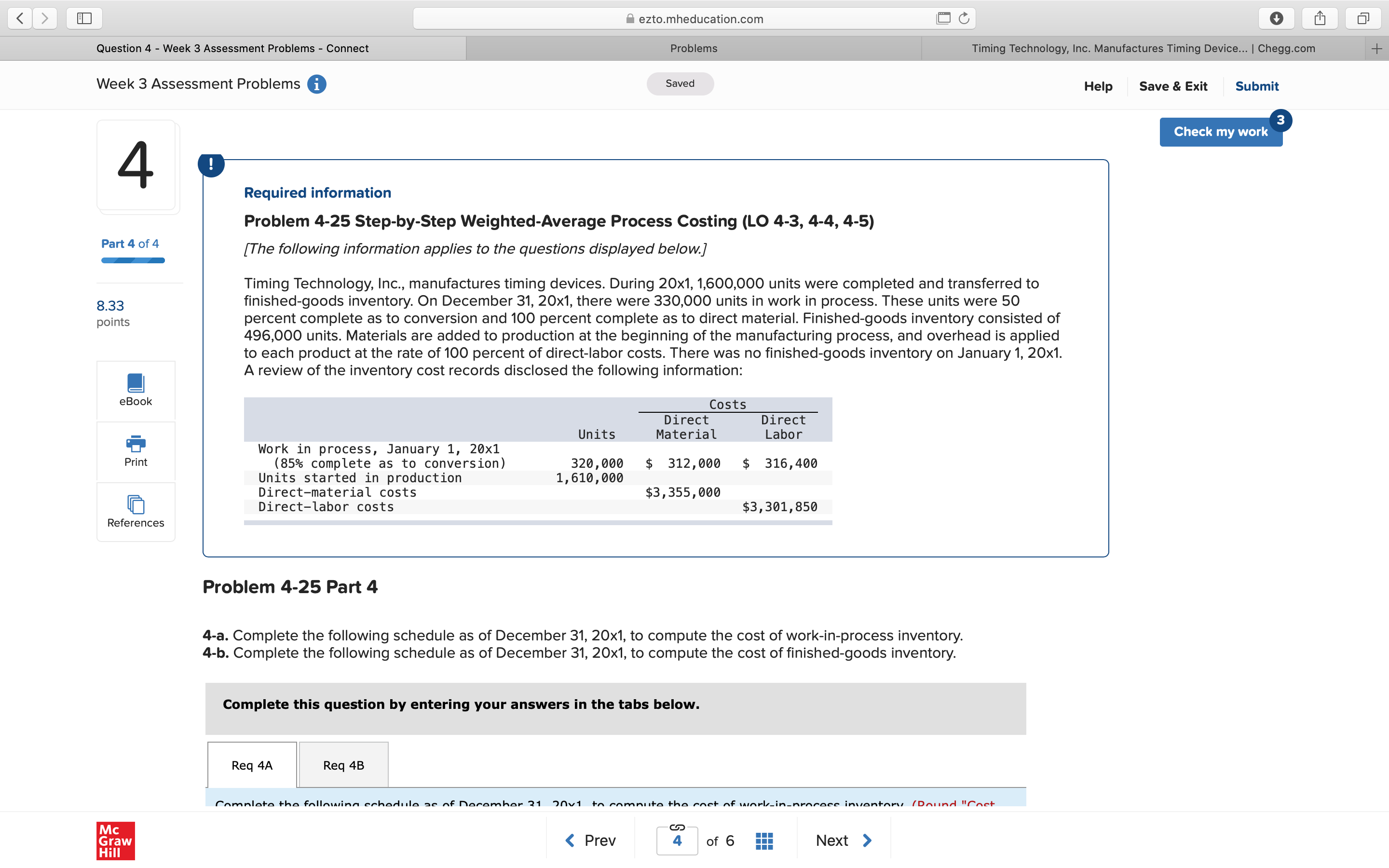 ezto.mheducation.com Question 4 - Week 3 Assessment Problems - Connect Problems