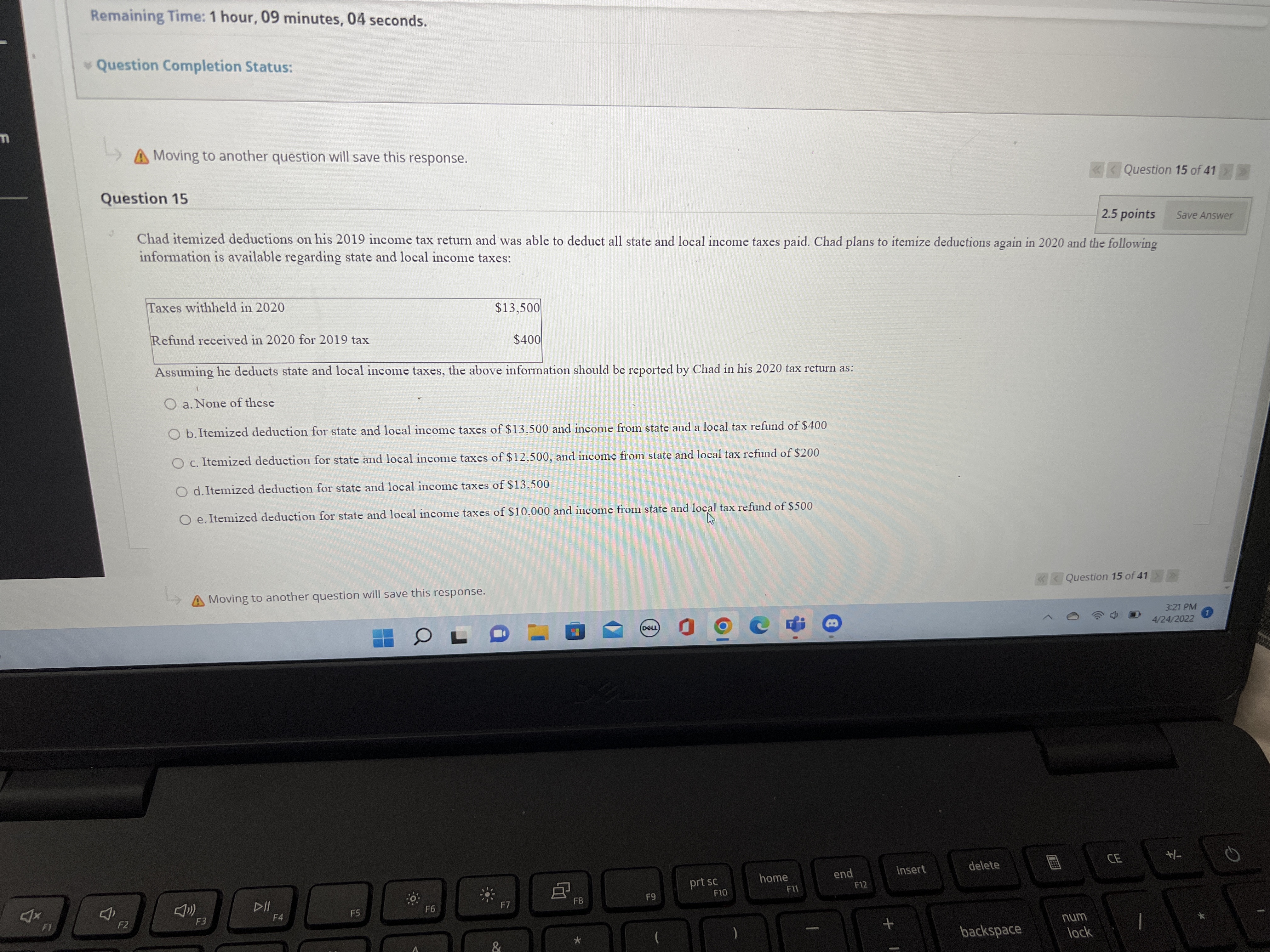 joint return in 2020. Their AGI is $100,000 and total itemized deductions