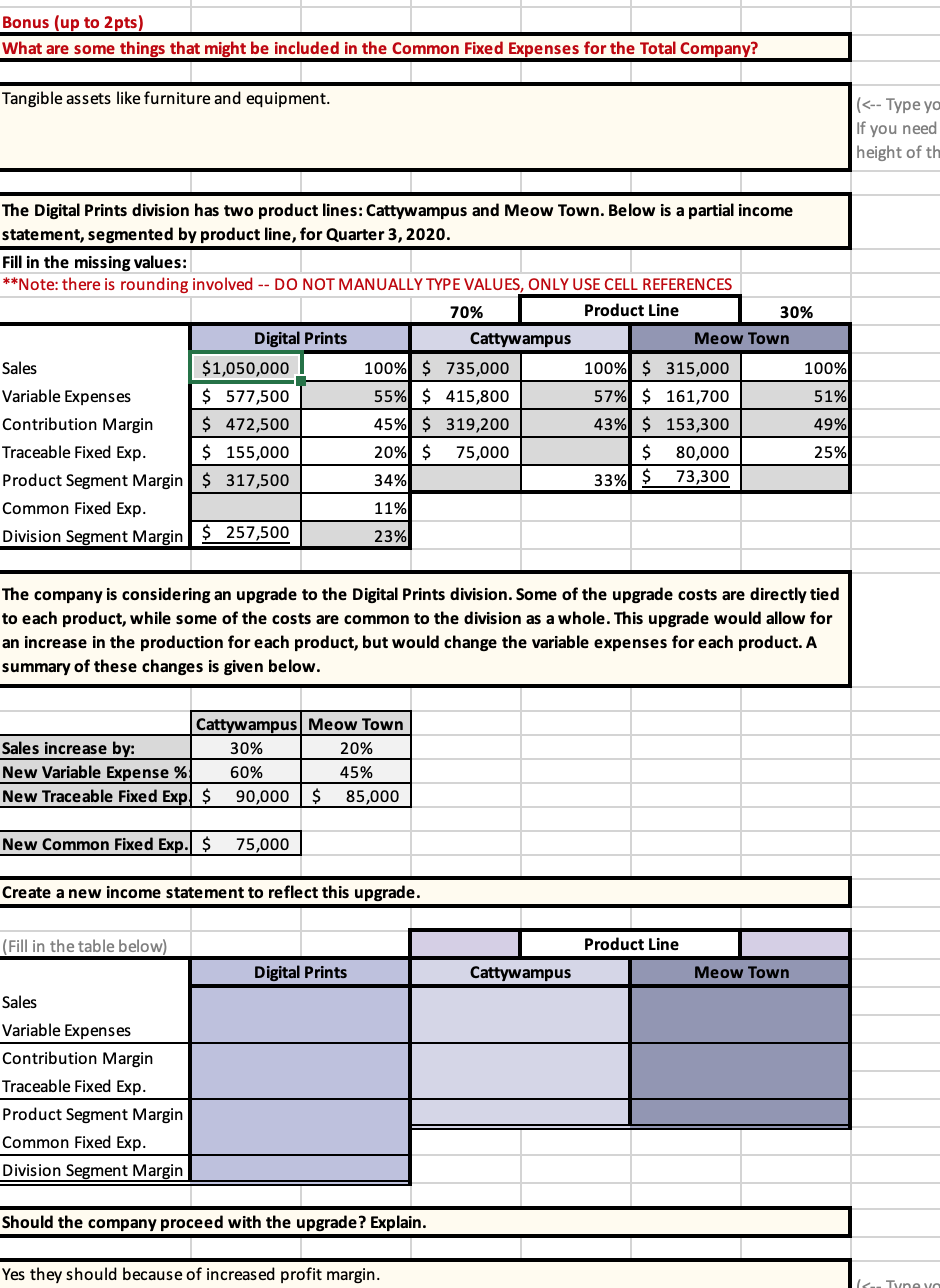 I need step by step instructions for this problem please Bonus [up