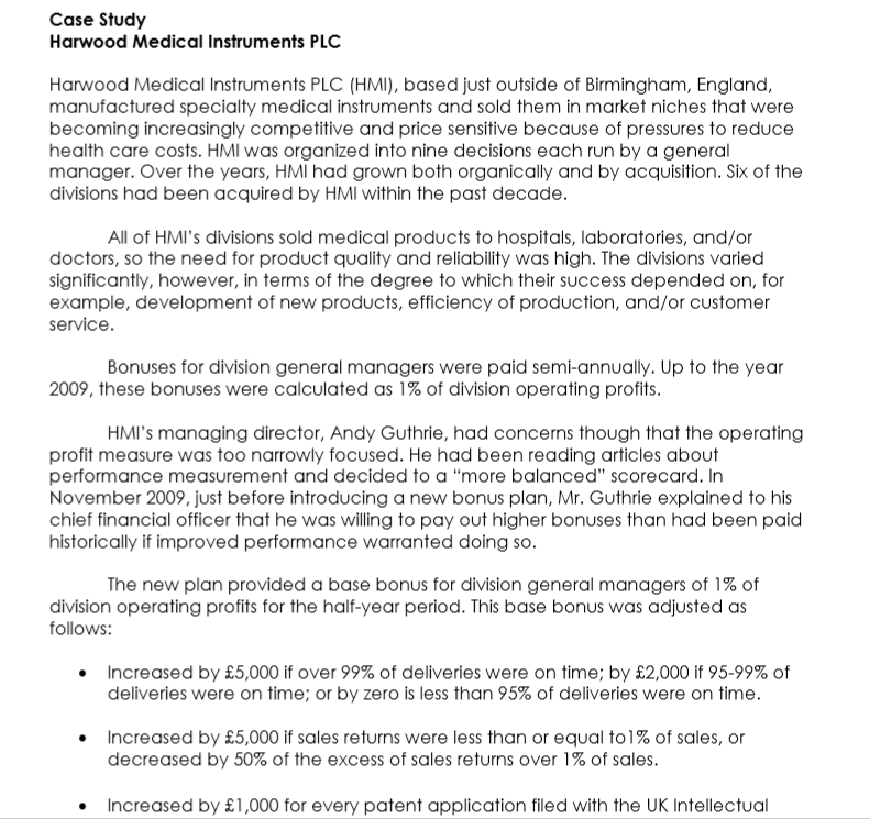 need help in the following Case Study amed Medical Instruments PLC Harwood