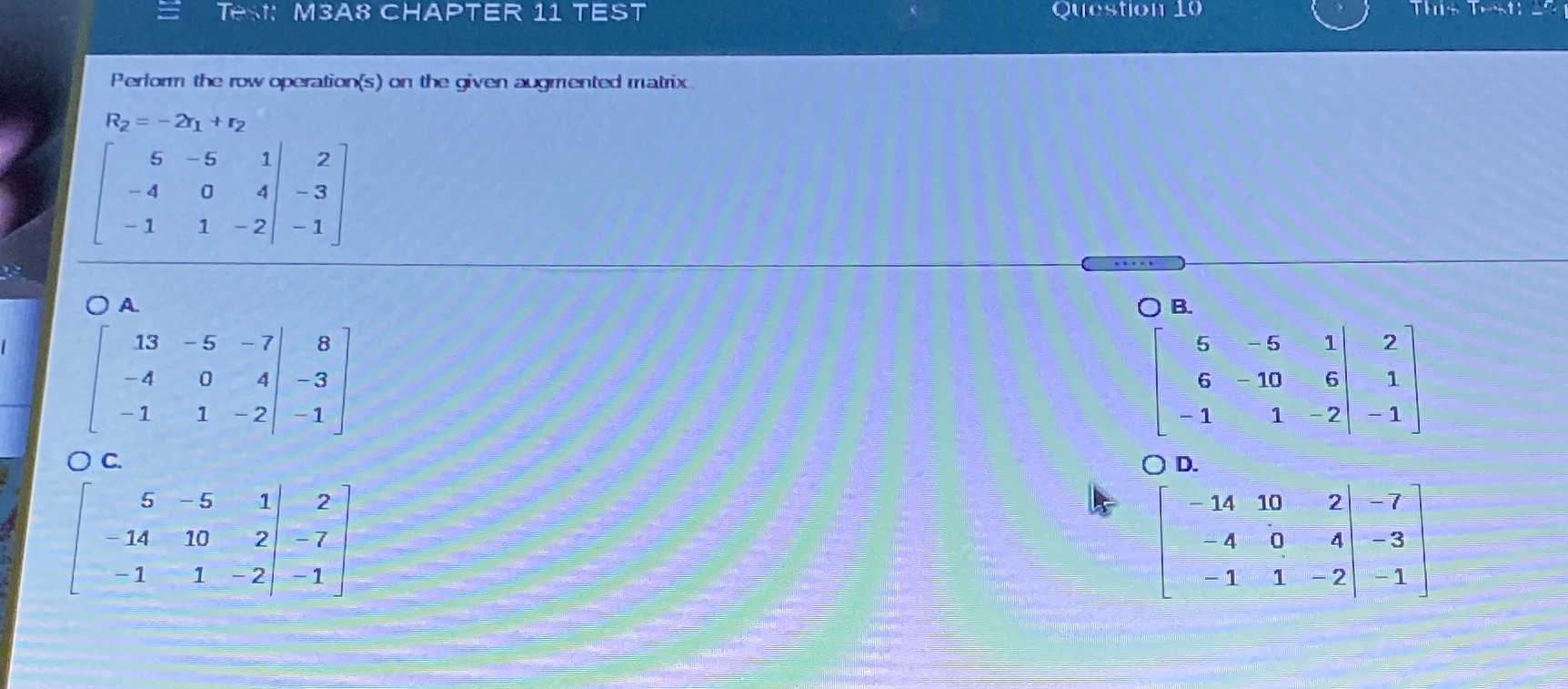  Question 10 This Test: 2' S Test: MSAS CHAPTER 11 TEST
