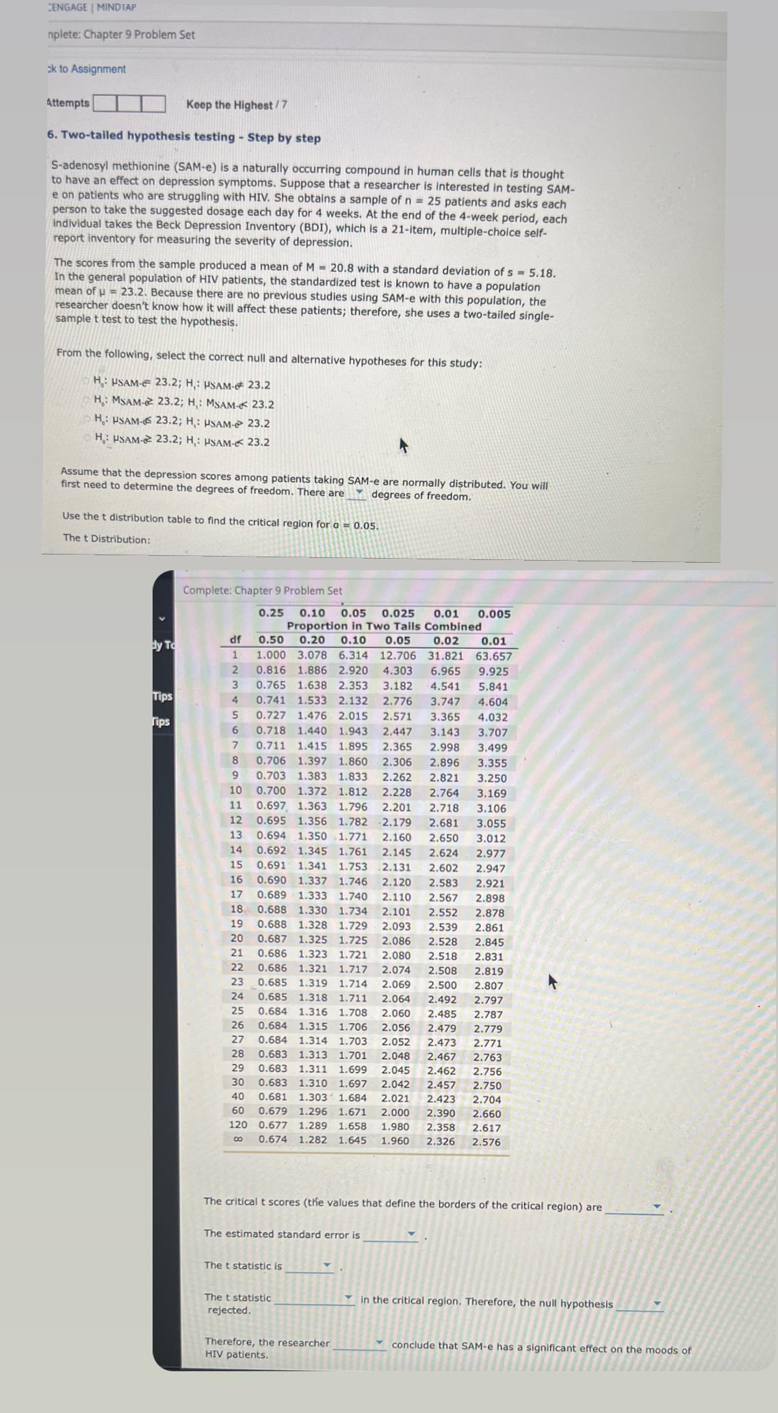Question 6: answer everything please!! CENGAGE | MINDTAP nplete: Chapter 9 Problem
