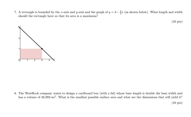 7. A rectangle is bounded by the r-axis and y-axis and