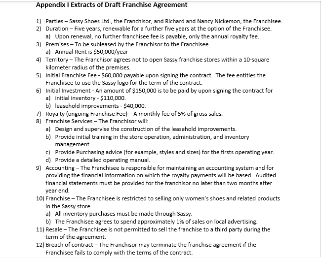 will be provided for a quality answer.InstructionsNote: Refer to Sassy Shoes (1)-(3)