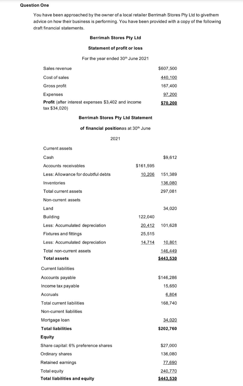 Question 1 and 2 Question One You have been approached by the