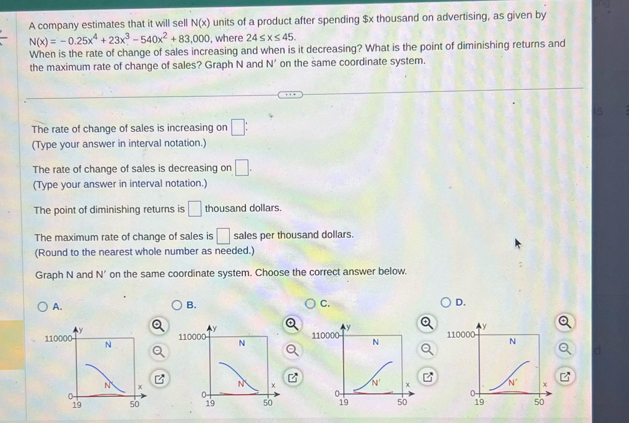  . , Acompany estimates that it will sell N(x) units of