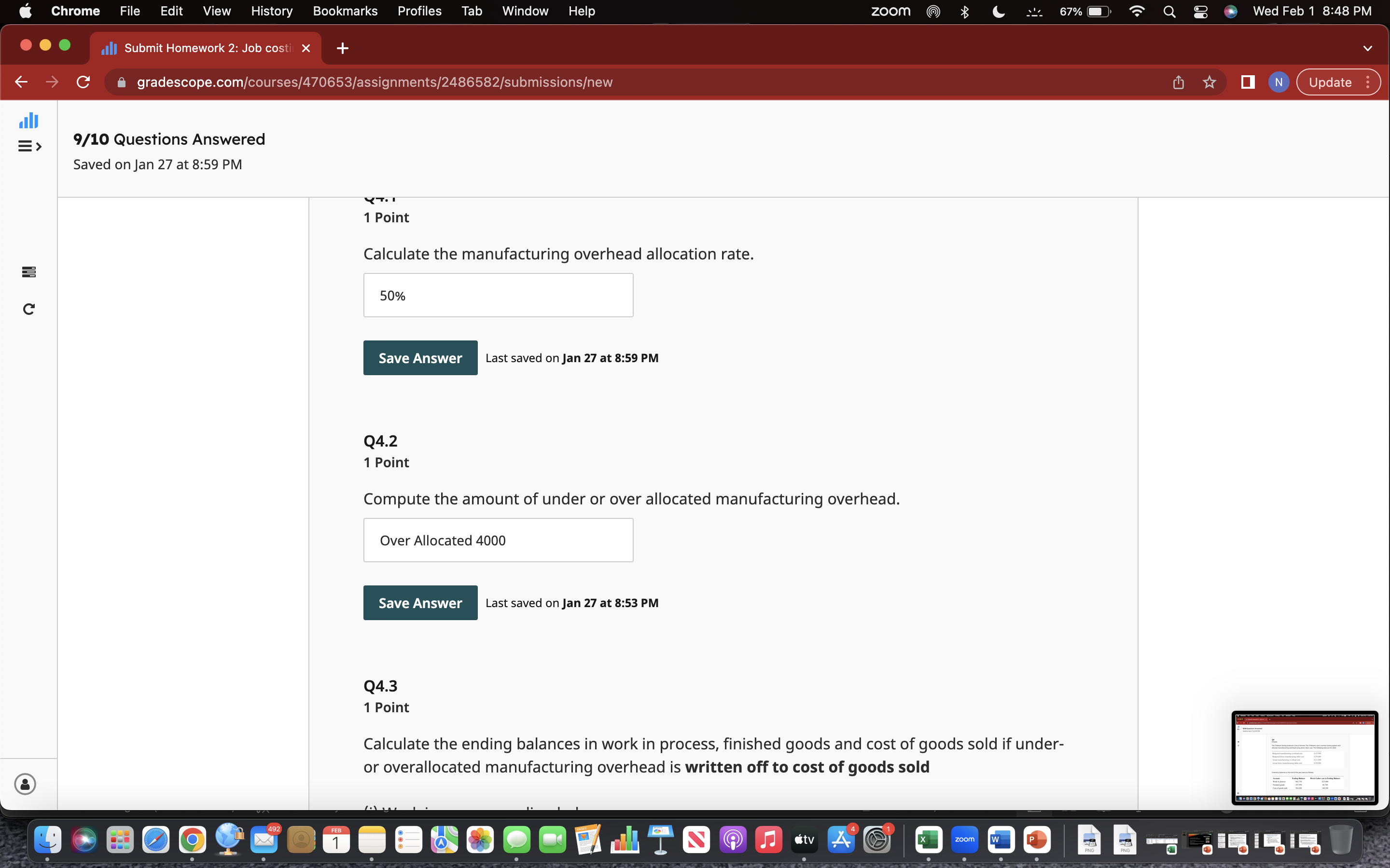 B C 67% Q Wed Feb 1 8:48 PM O Submit Homework