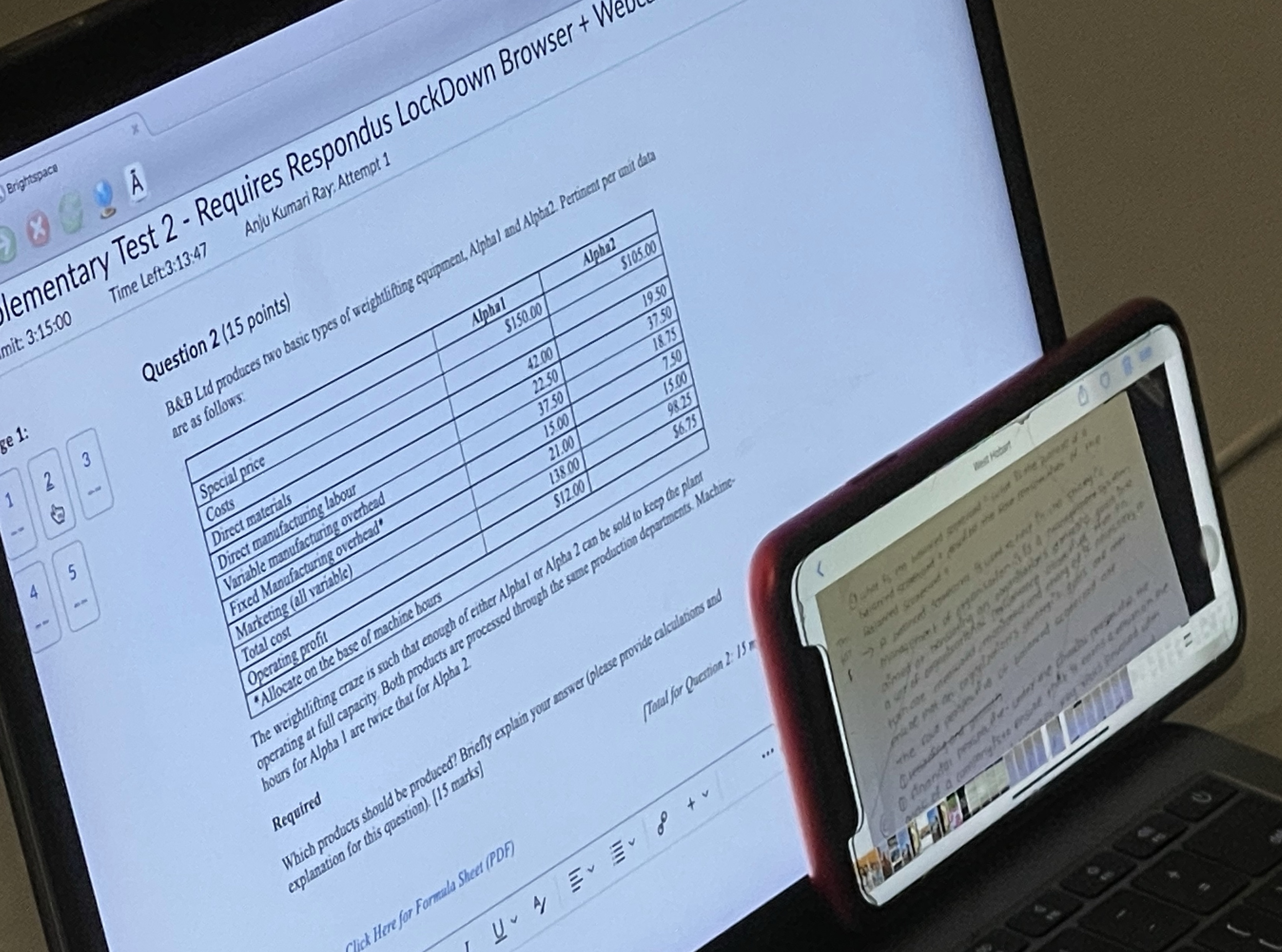  Brightspace lementary Test 2 - Requires Respondus LockDown Browser + Well
