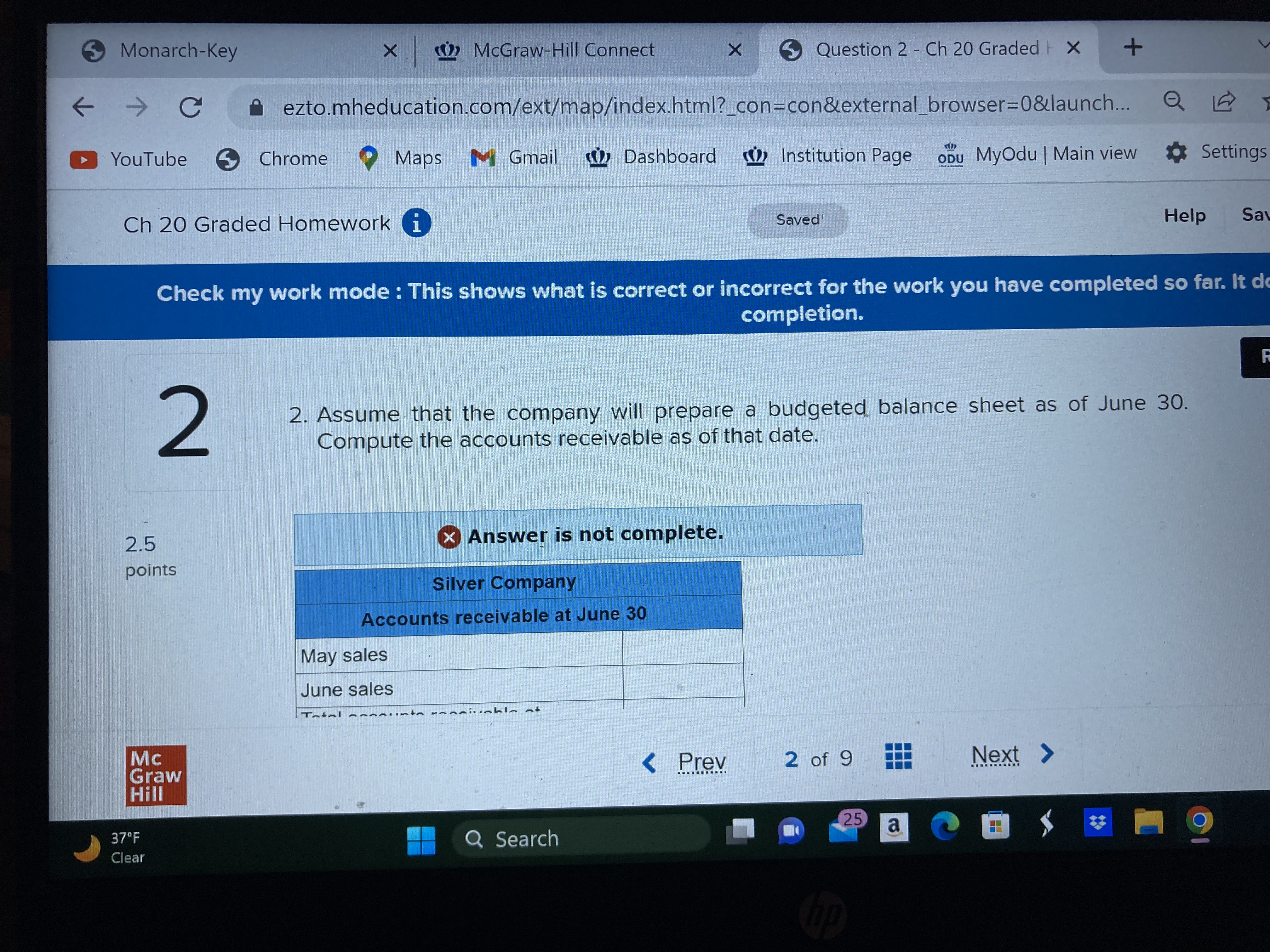 Help Sa Check my work mode : This shows what is correct