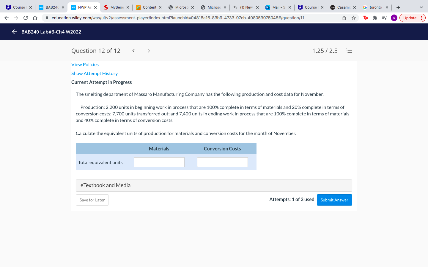  Course | X WP BAB240 X WP NWP As X S