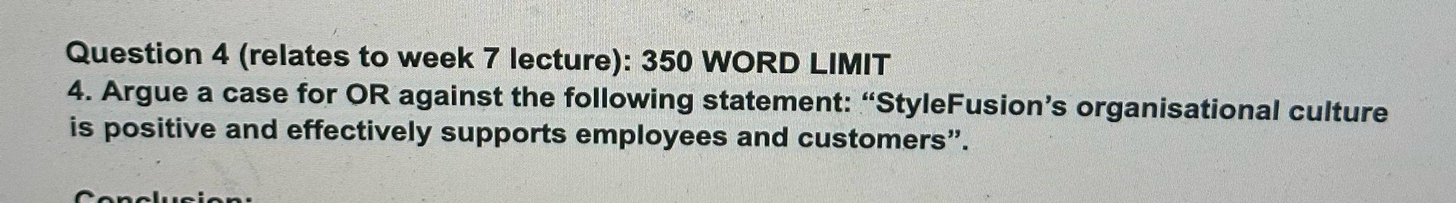 Answer with Harvard style reference Question 4 (relates to week 7 lecture):