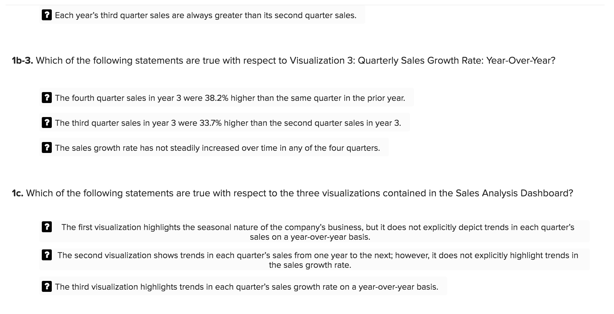 margin analysis, (3) operating expense analysis, (4) profitability analysis, and (5) market