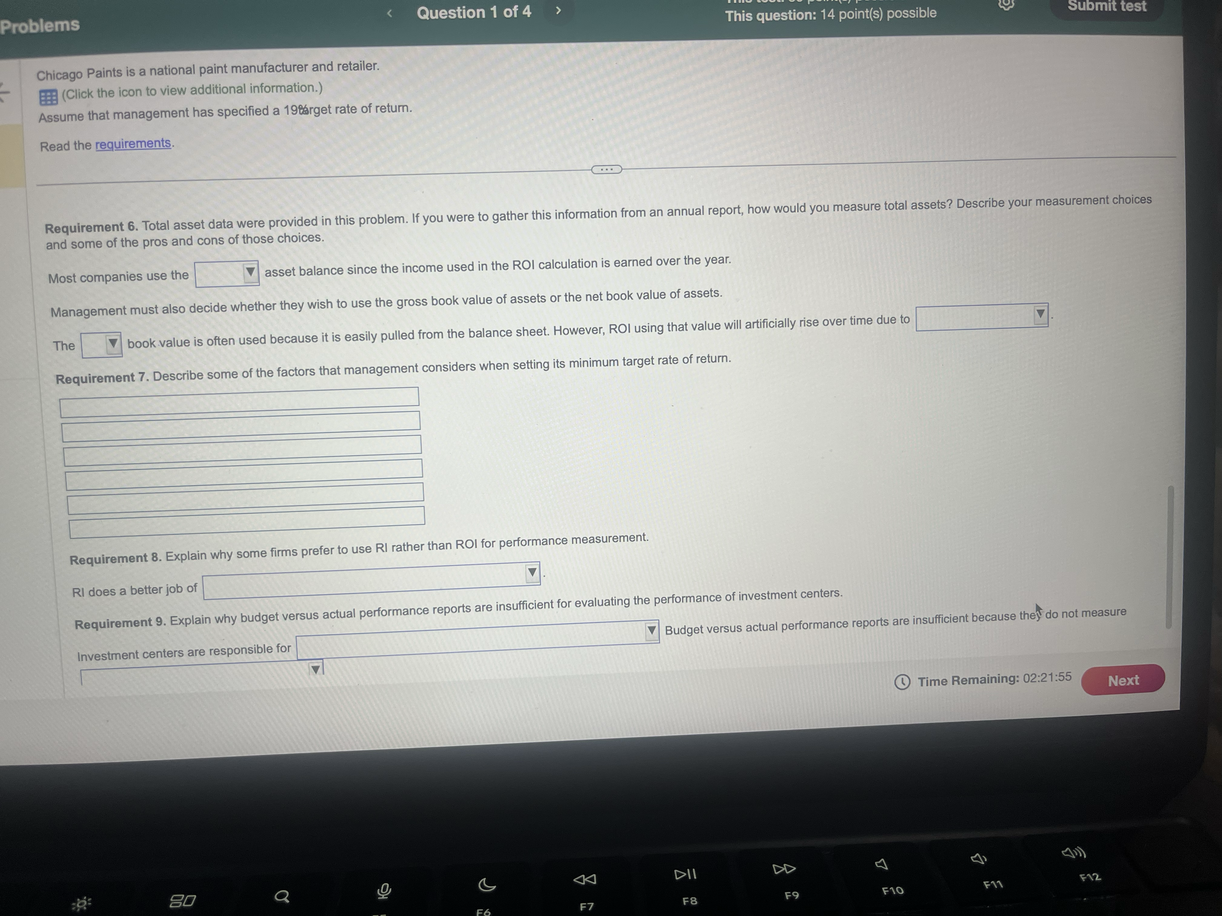 then cal h of a percentage, The company is segmented into five