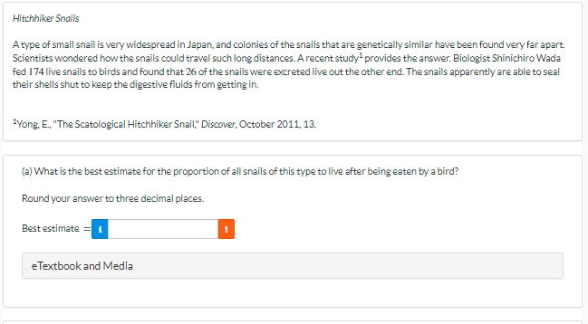 Please answer the following question using STAT: Hitchhiker Snails A type of