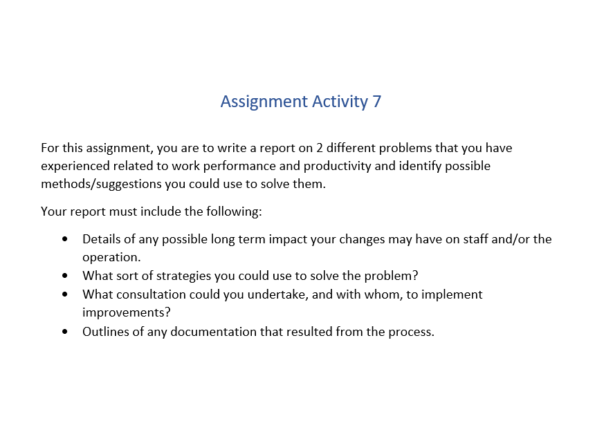  Assignment Activity 7 For this assignment, you are to write a