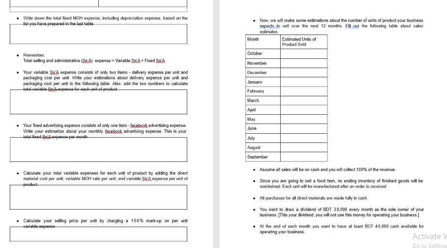 for preparing the MOH budget Since depreciation is part of fixed MOH,