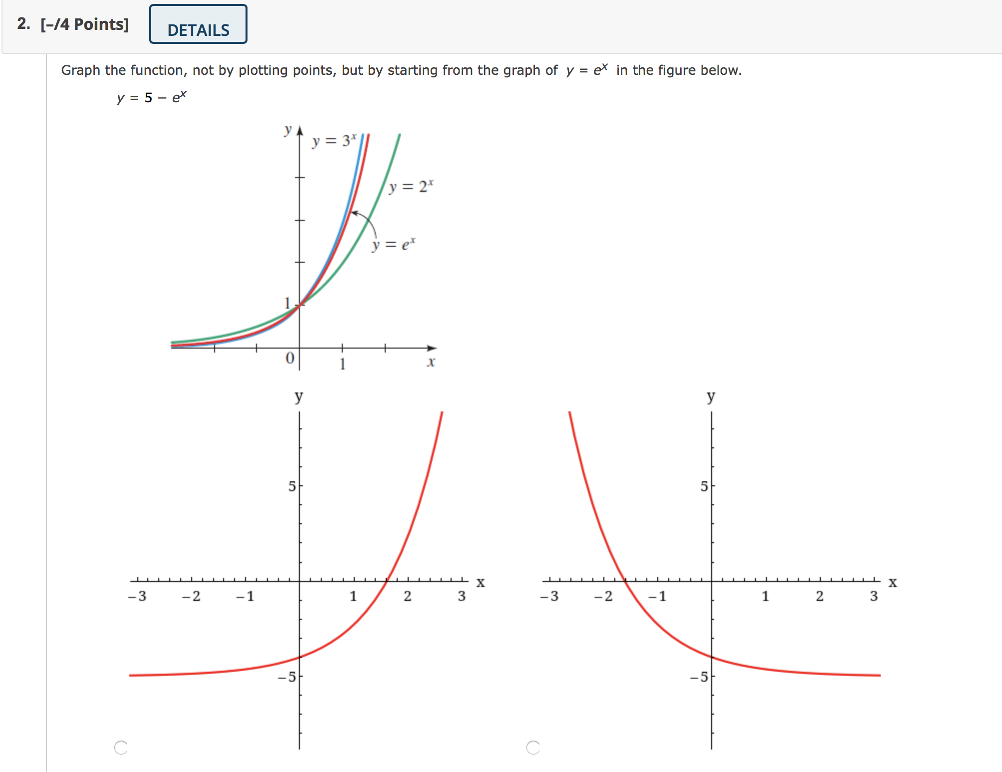  2. [-/4 Points] DETAILS Graph the function, not by plotting points,
