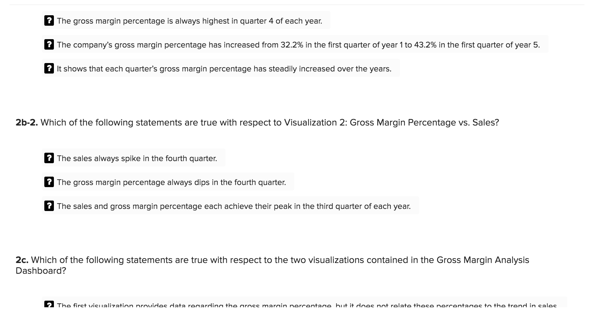 ve dashboards that were created in Tableau: (1) sales analysis, (2) gross