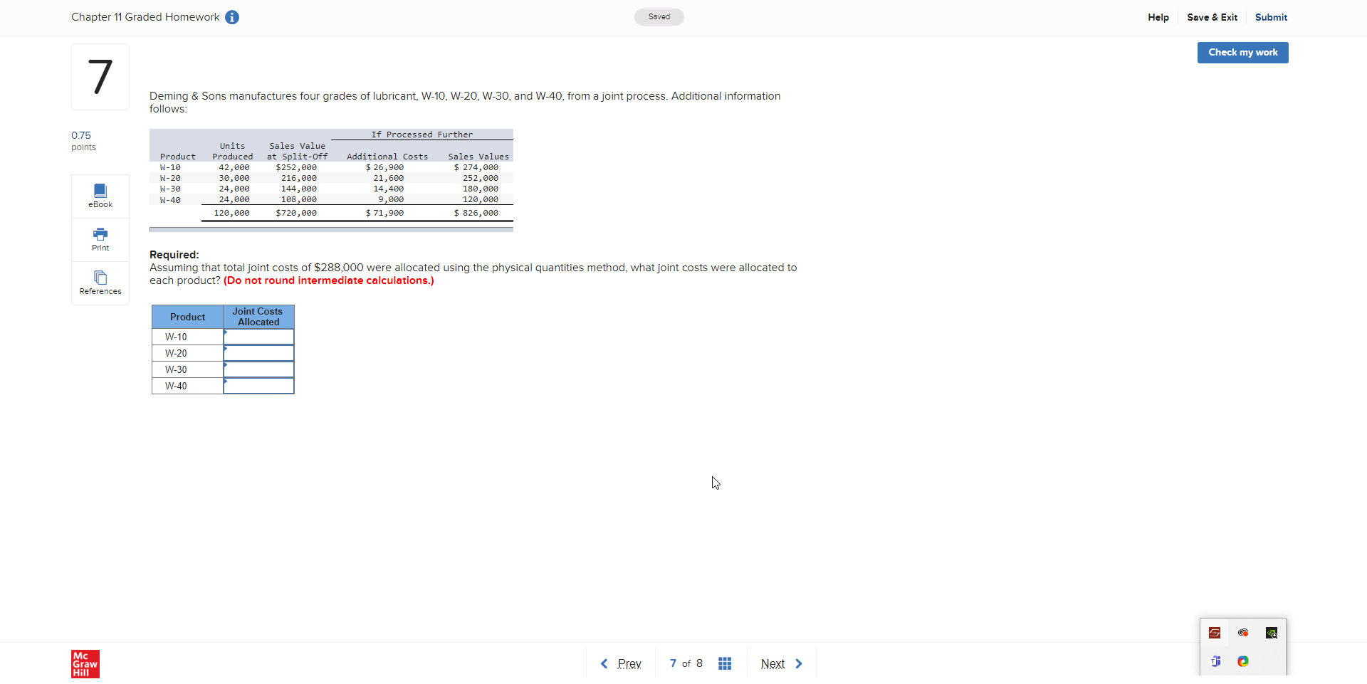 Chapter 11 Graded Homework i Saved Help Save & Exit Submit