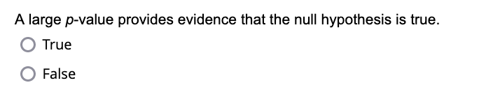 The p-value is O a. The probability that the null hypothesis is