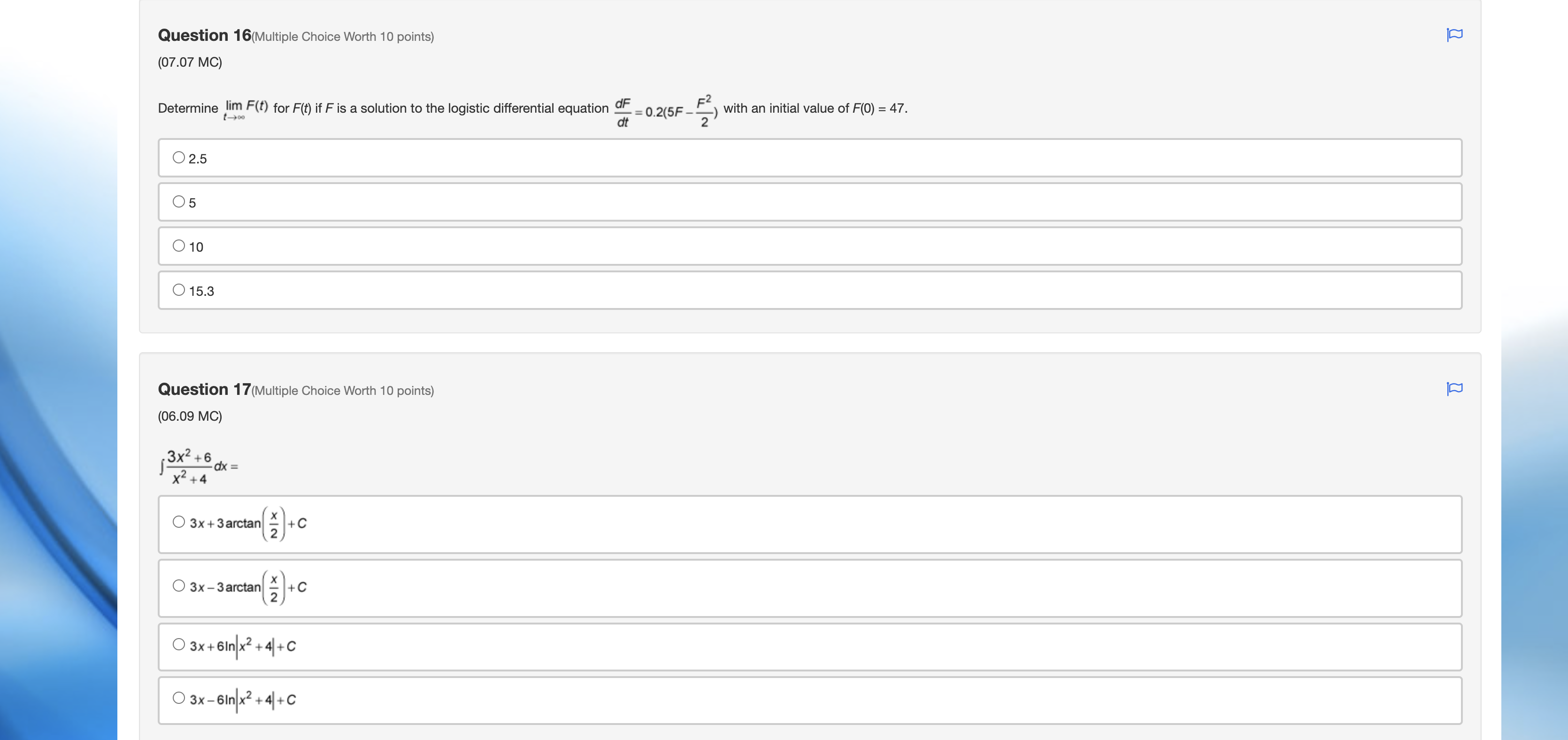 between y = 1 and y = 2cosx + 4 for 0