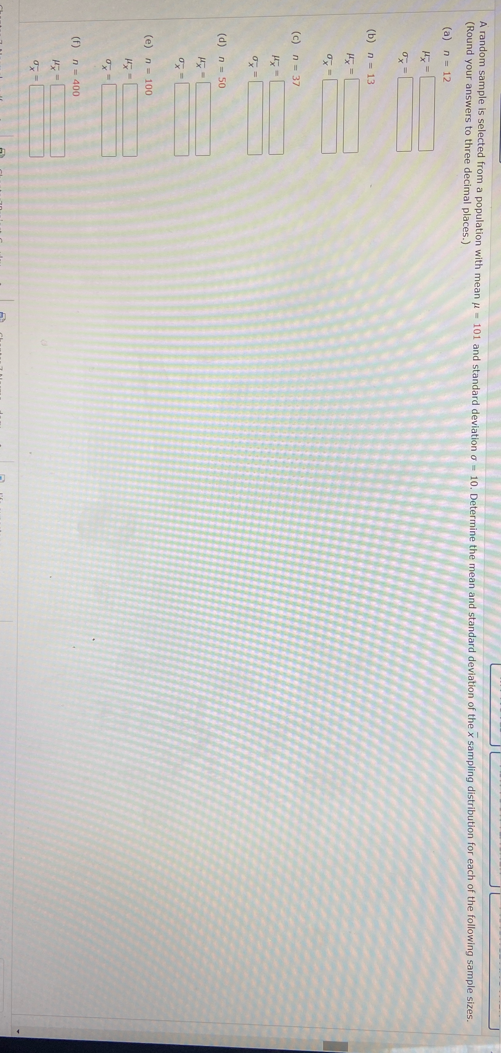 I need help A random sample is selected from a population with