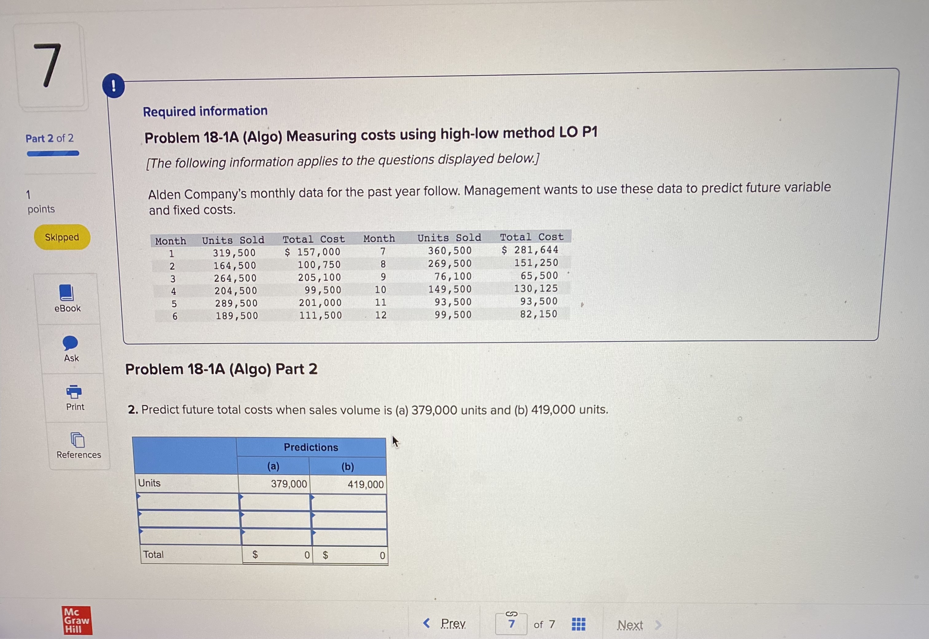 method LO P1 [The following information applies to the questions displayed below.]