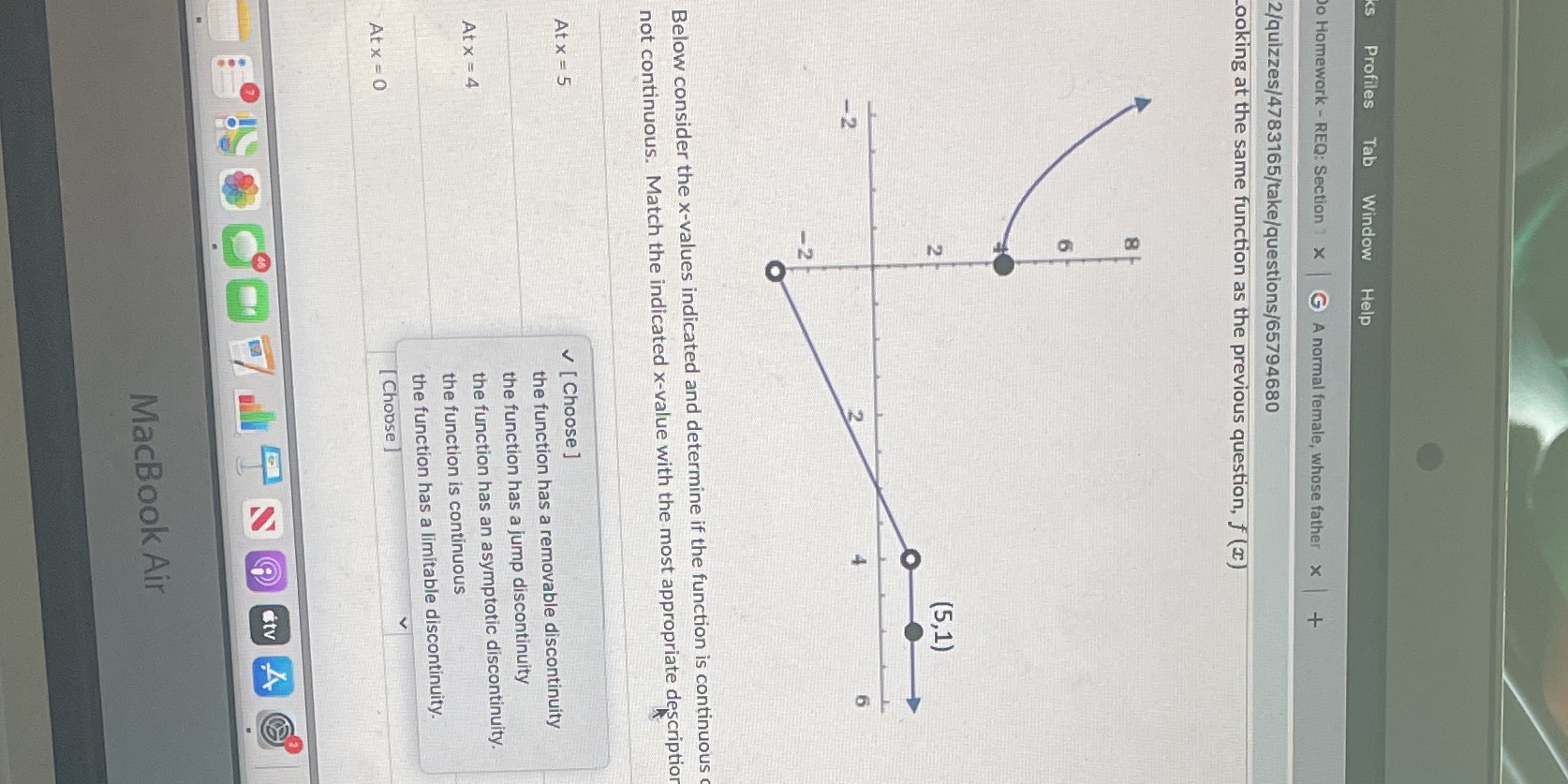 Profiles Tab Window Help Do Homework - REQ: Section 1 x
