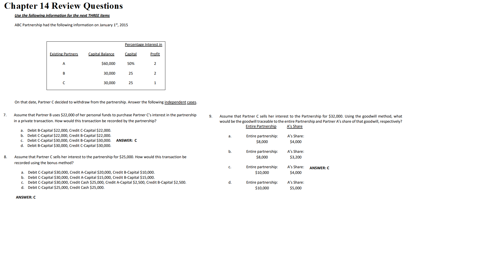 te r 1 4 Review Q\" estions The following facts were available
