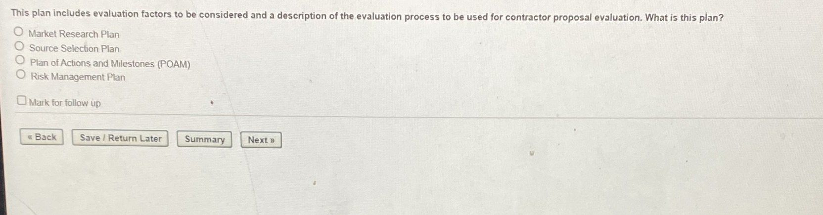  This plan includes evaluation factors to be considered and a description