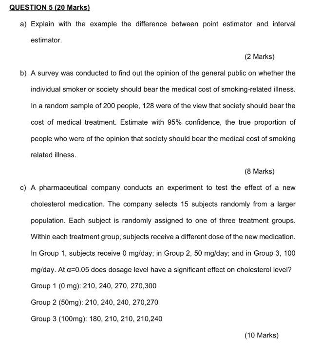 QUESTION 5 (20 Marks) a) Explain with the example the difference