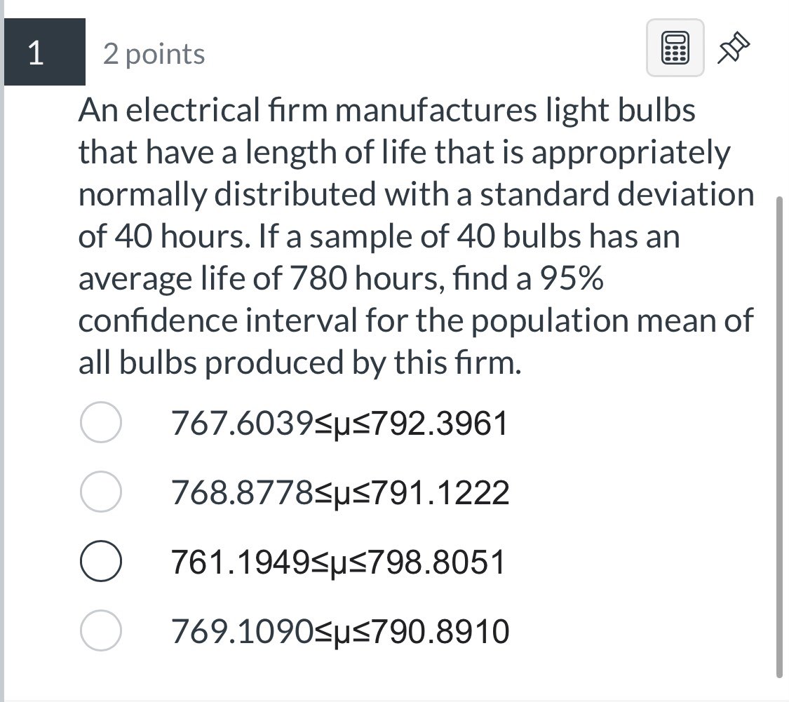 typewritten solution 2points Q An electrical rm manufactures light bulbs that have