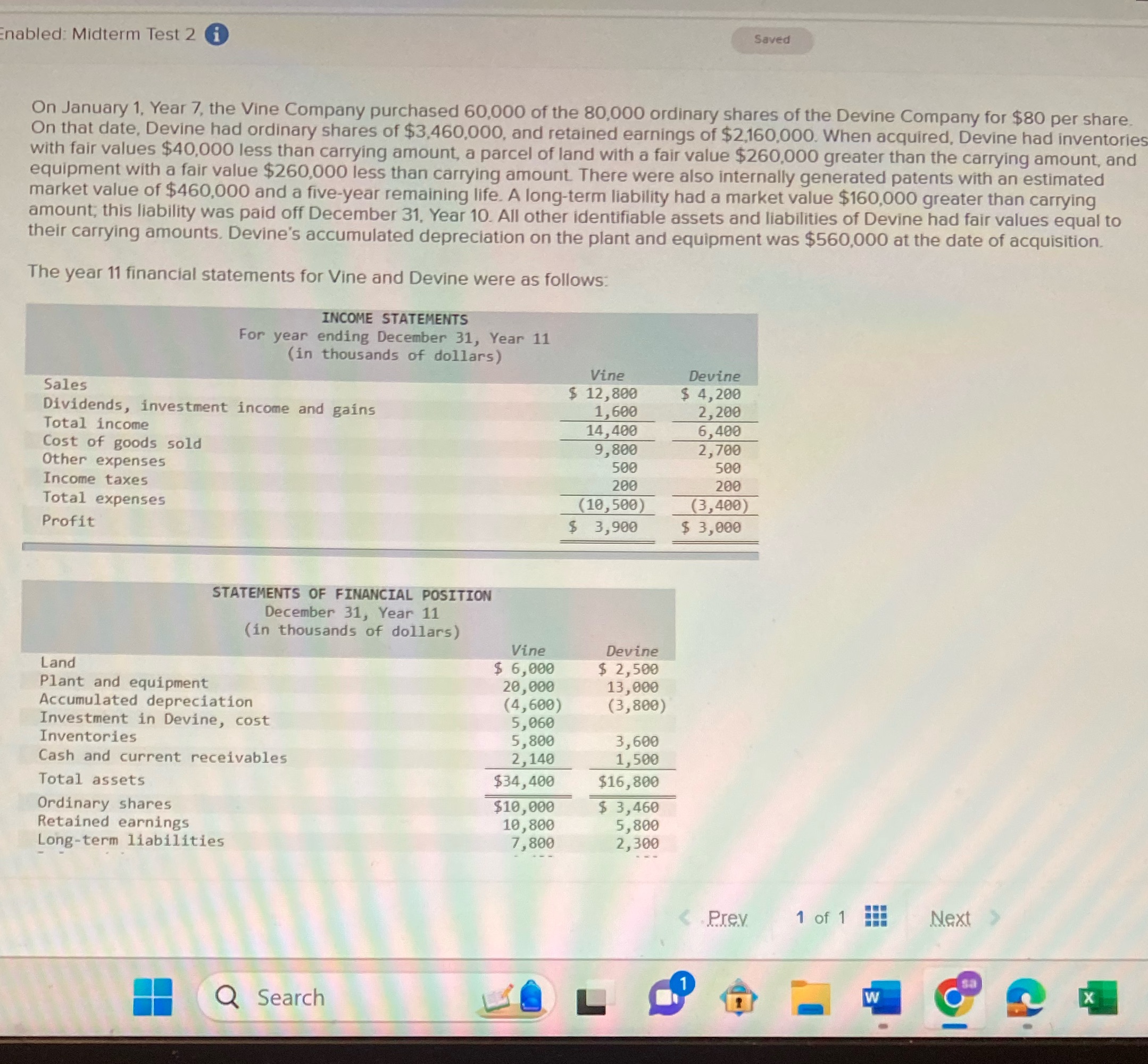Enabled: Midterm Test 2 i Saved On January 1, Year 7,