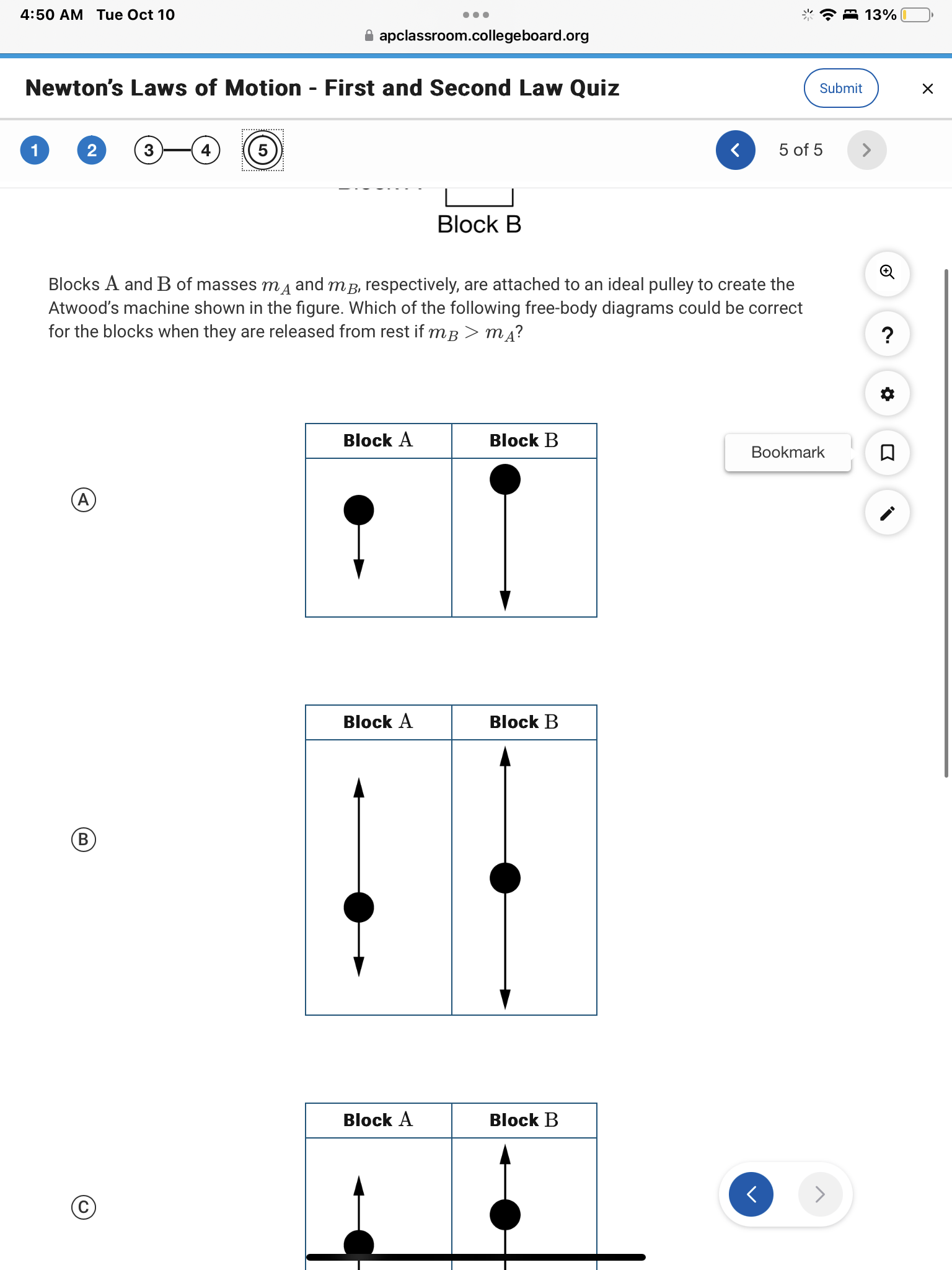 friction between the block and the surface is u. Which of the