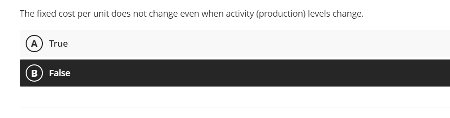called Relevant Range Remarkable Range The fixed cost per unit does not