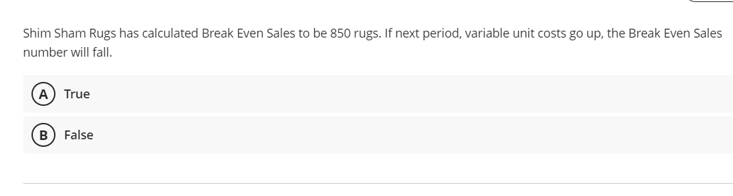the fixed costs per unit, if nothing else Changes? Q) the fixed